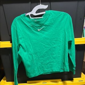 Girl’s Nike Long Sleeve Cropped Tee Shirt. Size Small.